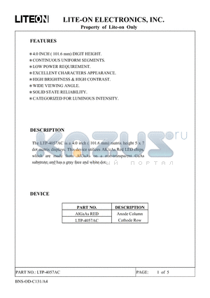LTP-4057AC datasheet - Property of Lite-On Only