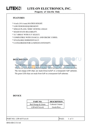 LTP-4257AA-01 datasheet - Property of Lite-On Only