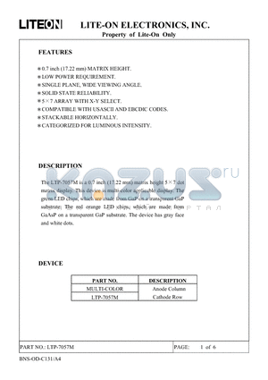 LTP-7057M datasheet - Property of Lite-On Only