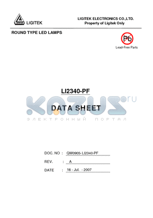 LI2340-PF datasheet - ROUND TYPE LED LAMPS