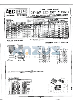 LTP-747A datasheet - 0.7 inch -5x7 LED DOT MATRIX