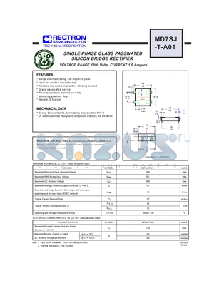 MD7SJ-T-A01 datasheet - SINGLE-PHASE GLASS PASSIVATED