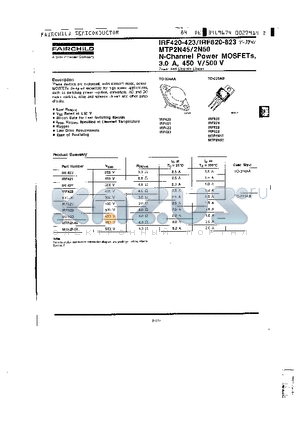 IRF420-423 datasheet - N-Channel Power MOSFETs, 3.0 A, 450 V/500 V