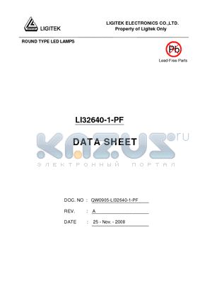 LI32640-1-PF datasheet - ROUND TYPE LED LAMPS