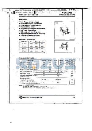 IRF443 datasheet - N-CHANNEL POWER MOSFETS