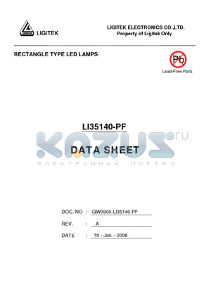 LI35140-PF datasheet - RECTANGLE TYPE LED LAMPS