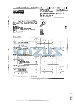 IRF510 datasheet - N-Channel Power MOSFETs, 5.5 A, 60-100V