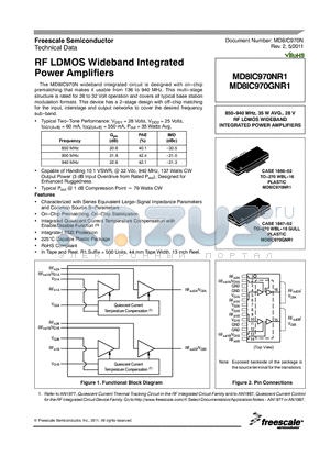 MD8IC970GNR1 datasheet - RF LDMOS Wideband Integrated Power Amplifiers