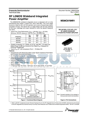 MD8IC970NR1 datasheet - RF LDMOS Wideband Integrated Power Amplifier