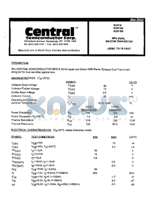 MD918 datasheet - NPN DUAL SILICON TRANSISTOR