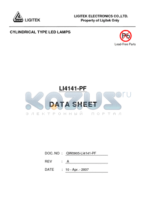 LI4141-PF datasheet - CYLINDRICAL TYPE LED LAMPS
