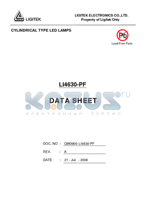 LI4630-PF datasheet - CYLINDRICAL TYPE LED LAMPS