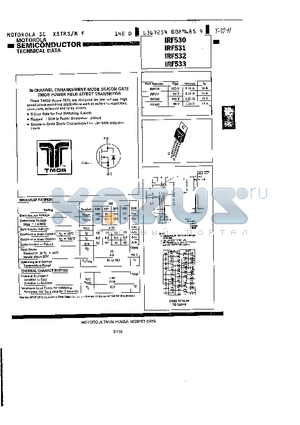 IRF531 datasheet - N-CHANNEL ENHANCEMENT-MODE SILICON GATE TMOS POWER FIELD EFFECT TRANSISTOR