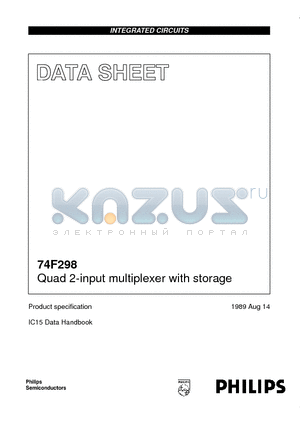 N74F298N datasheet - Quad 2-input multiplexer with storage