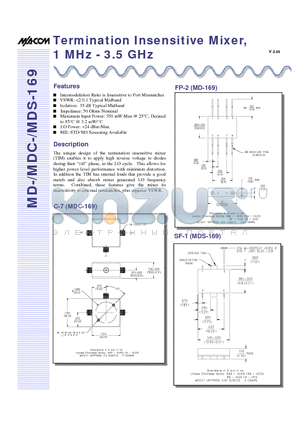 MDC-169SMA datasheet - Termination Insensitive Mixer, 1 MHz - 3.5 GHz
