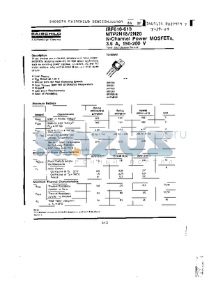 IRF610-613 datasheet - N-Channel Power MOSFETs, 3.5A, 150-200V