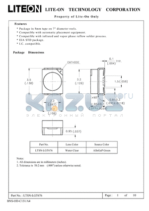 LTSN-LGT676 datasheet - LED