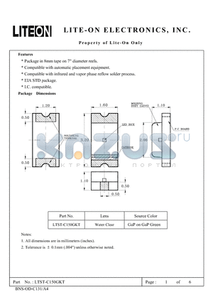 LTST-C150GKT datasheet - LTST-C150GKT