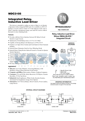 MDC3105LT1G datasheet - Integrated Relay, Inductive Load Driver