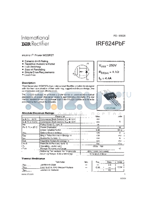IRF624PBF datasheet - HEXFET Power MOSFET
