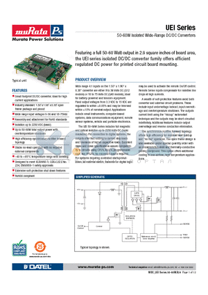 MDC_UEI-50-60W datasheet - 50-60W Isolated Wide-Range DC/DC Converters