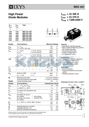 MDD255 datasheet - High Power Diode Modules