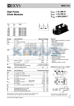 MDD310 datasheet - High Power Diode Modules