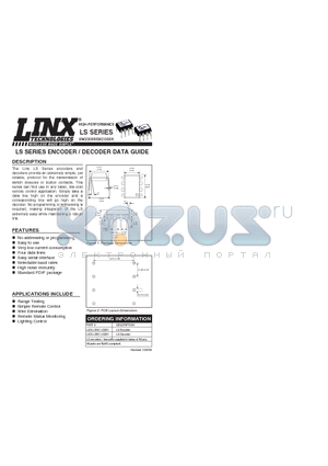 LICAL-ENC-LS001 datasheet - LS SERIES ENCODER / DECODER DATA GUIDE