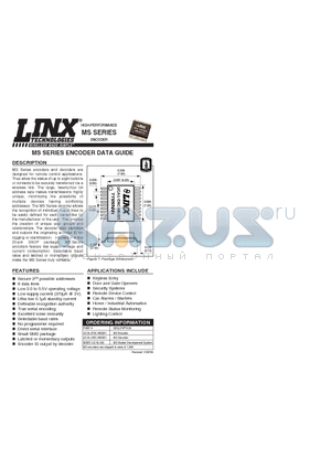 LICAL-ENC-MS001 datasheet - MS SERIES ENCODER DATA GUIDE