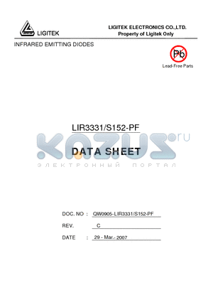 LIR3331-S152-PF datasheet - INFRARED EMITTING DIODES