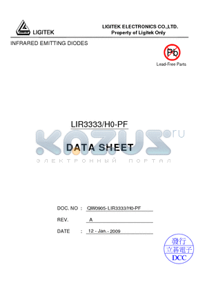 LIR3333-H0-PF datasheet - INFRARED EMITTING DIODES