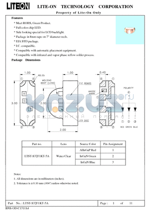 LTST-S32F1KT-5A datasheet - Property of Lite-On Only