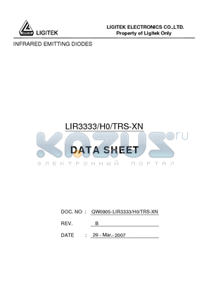 LIR3333-H0-TRS-XN datasheet - INFRARED EMITTING DIODES
