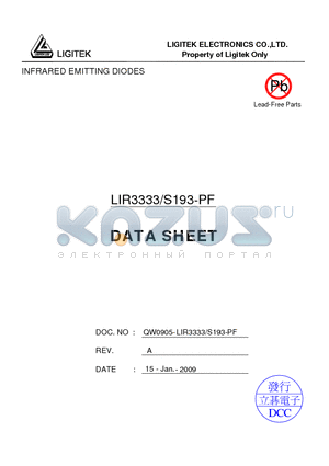 LIR3333-S193-PF datasheet - INFRARED EMITTING DIODES