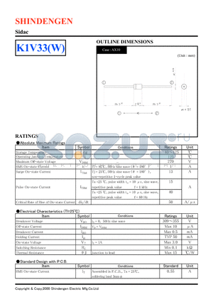 K1V33W datasheet - Sidac