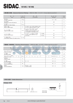 K1V6 datasheet - SIDAC