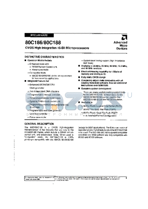 N80C188-12 datasheet - CMOS High-Integration 16-Bit Microprocessors