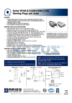 LJ-40-10 datasheet - Shorting Plugs and Jacks