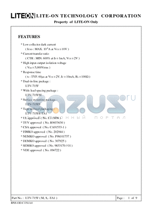 LTV-715F datasheet - Property of Lite-On Only