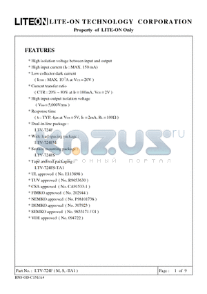 LTV-724FM datasheet - Property of LITE-ON Only