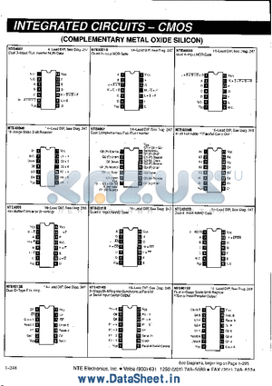 NTE4008B datasheet - COMPLEMENTARY METAL OXIDE SILICON