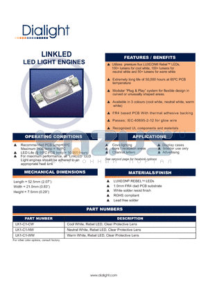 LK1-C1-WW datasheet - LINKLED LED LIGHT ENGINES