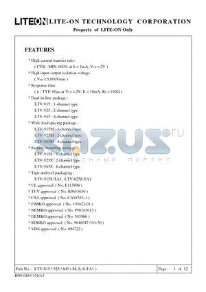 LTV815S datasheet - LED