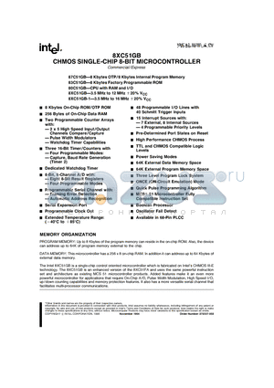 N8XC51GB-1 datasheet - CHMOS SINGLE-CHIP 8-BIT MICROCONTROLLER