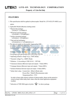 LTV8D52S-V datasheet - Property of Lite-On Only