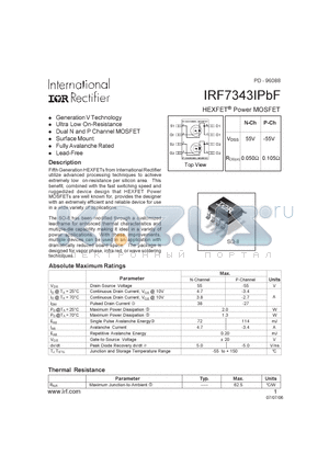IRF7343IPBF datasheet - HEXFET Power MOSFET