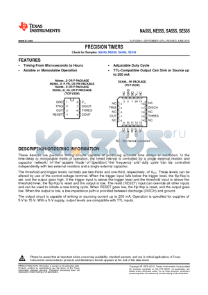 NA555DR datasheet - PRCISION TIMERS