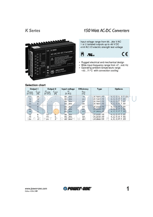 LK1501-7R datasheet - 150 Watt AC-DC Converters