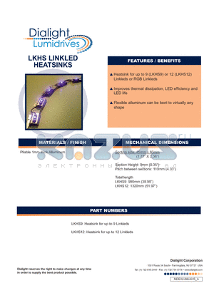 LKHS12 datasheet - LKHS LINKLED HEATSINKS