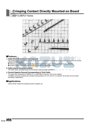 MDF12-1822PCF datasheet - Crimping Contact Directly Mounted on Board